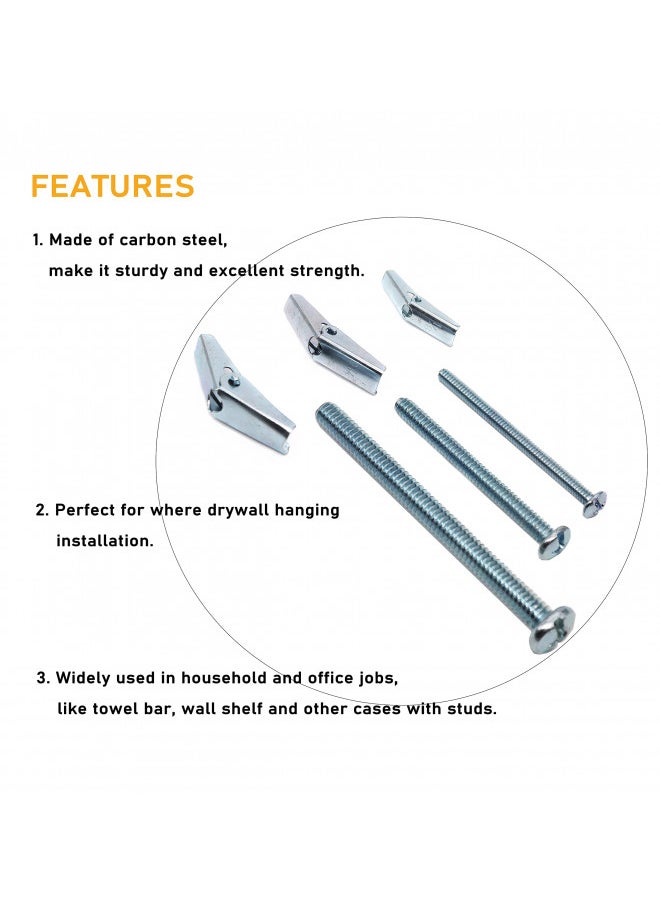 binifiMux binifiMux 26 Pieces Toggle Bolt and Wing Nut Assortment Kit for Drywall Hanging Heavy Items 1/8" 3/16" 1/4"  - Image 3