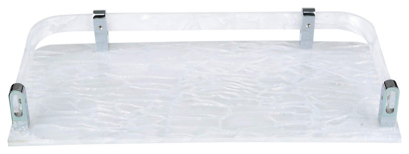 Spiry 12x5 Inch Acrylic Wall Mount Bathroom Shelf, Rack for Kitchen & Bathroom(White) - Image 3