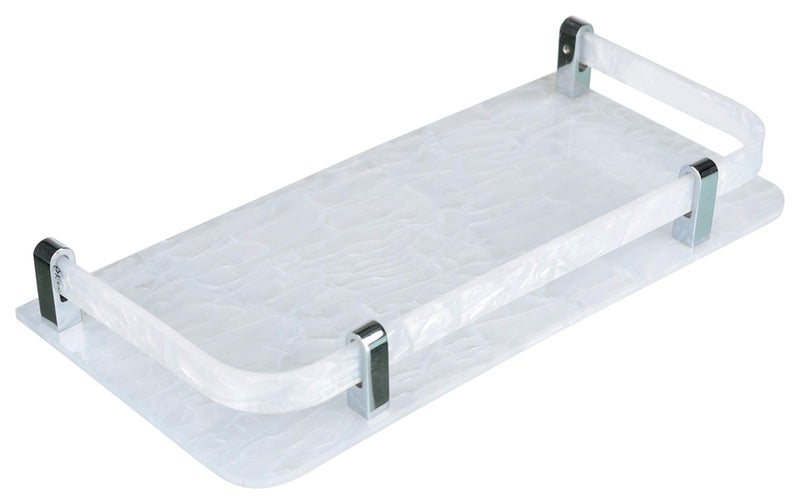 Spiry 12x5 Inch Acrylic Wall Mount Bathroom Shelf, Rack for Kitchen & Bathroom(White) - Image 1