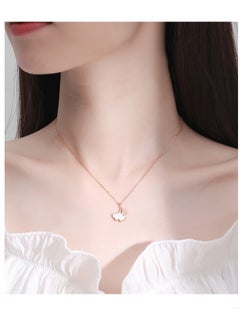 SYNSYB Small Shell Pearl Stud Earrings Necklace Jewelry Set for Womens Girls Elegant with gift box  - Image 4