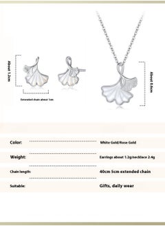 SYNSYB Small Shell Pearl Stud Earrings Necklace Jewelry Set for Womens Girls Elegant with gift box  - Image 5