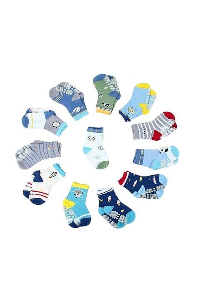 ASJAR Ramita Cotton Anti Skid Grip Socks for Kids Multi-Colored(Assorted) Ankle/Calf Length Socks (Pack of 6) - Image 3