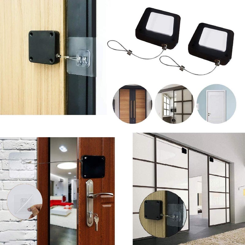 APURKMini Door Closer Smart WorkMulti Functional Automatic Door Closer Residential Commercial Auto Door Closer with Steel Drawstring Door Closer for Indoor Outdoor Pack of 1pcs - Image 4