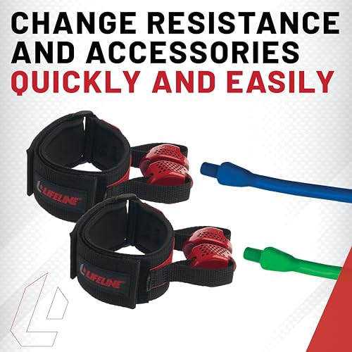 Lifeline Fitness Ankle and Wrist Attachments for Exercise Resistance Cables to Isolate and Target Muscle Groups , Black - Image 5