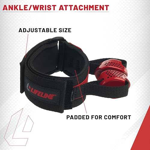 Lifeline Fitness Ankle and Wrist Attachments for Exercise Resistance Cables to Isolate and Target Muscle Groups , Black - Image 2