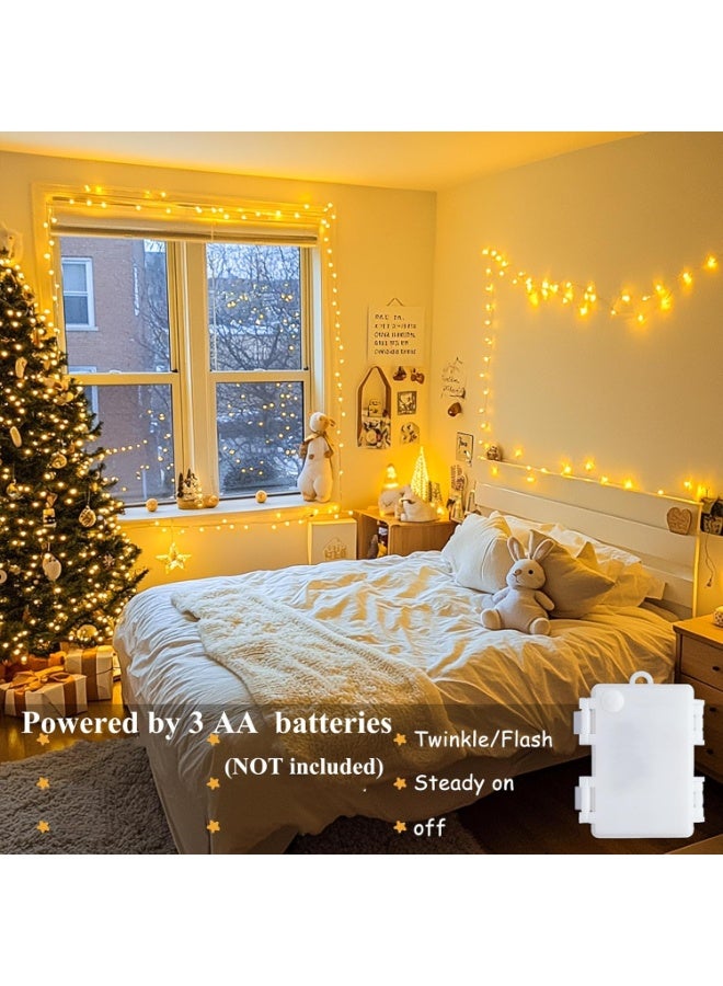 2 Pack Ramandan Decorations Lights, Total 66FT 160 LED Fairy String Lights Battery Operated, Battery Twinkle Christmas String Lights for Indoor Outdoor Party Bedroom Garland Tree - Image 3