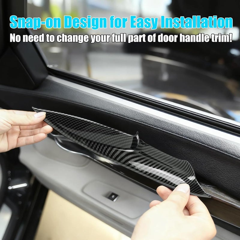 Jaronx Compatible with BMW 7 Series Door Pull Handle Covers, Carbon Fiber Pattern Front Rear Row 7' F02 Door Handle Cover(Compatible with BMW 730 740i 740li 750i 750li 760/Long-wheel Sedan 2008-2014) - Image 5