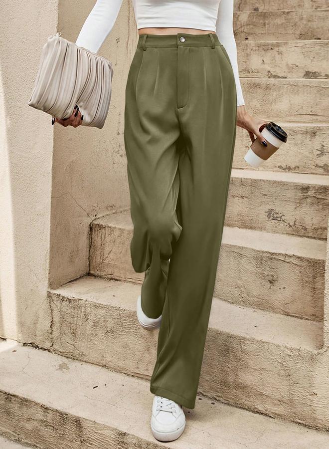 Take Two Dark Green Straight Leg Trousers - Image 1
