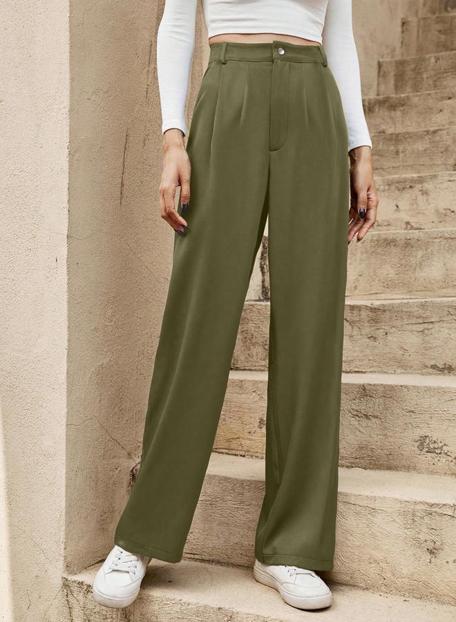 Take Two Dark Green Straight Leg Trousers - Image 3