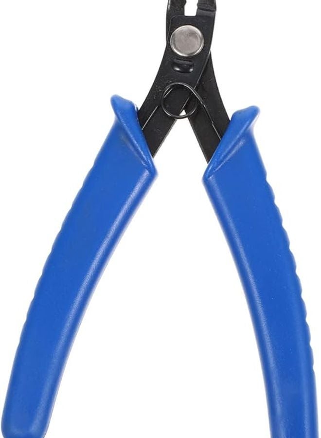 ملقط كربتة خرز فولاذي بمقبض أزرق أداة صنع مجوهرات لكبس سلك سلسلة حبل - Image 2