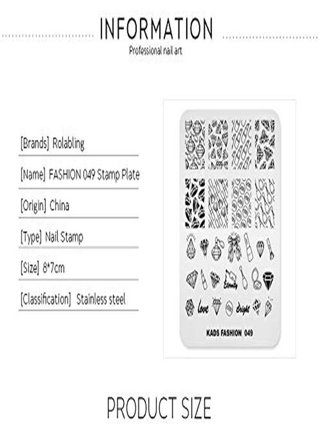 Rolabling Nail Stamping Plate Fashion Diamond Rich Luxury Lipstick Make Up Theme Multi-Pattern Stamp Print Image Stamp Template Nail Art for Nail Design By Rolabling - Image 4