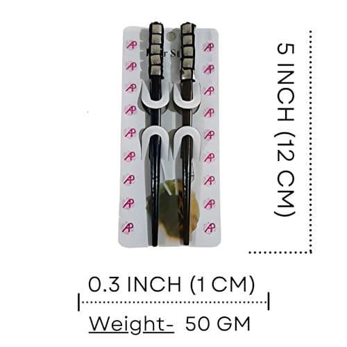 Salvus APP SOLUTIONS Trendy Silver Beads Black & Brown Wooden Hair stick/Juda Pin For Women & Girls (Set Of 2) - Image 2