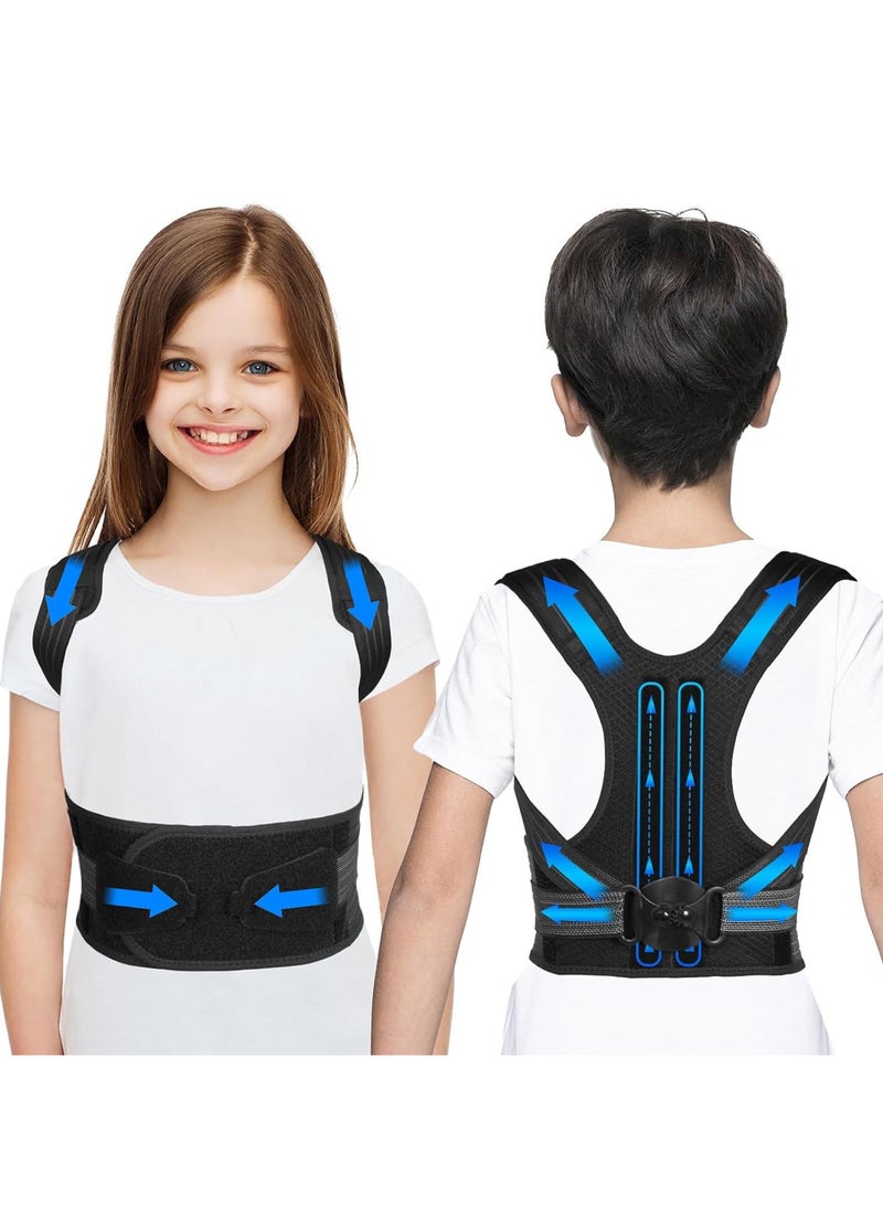 Posture Corrector for Kids Adjustable Full Back Support Effective Upper Back Posture Brace for Teenagers Boys Girls Spinal Support to Improves Slouch Prevent Humpback Spine Corrector- Size M - Image 1