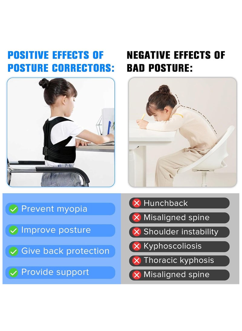 Posture Corrector for Kids Adjustable Full Back Support Effective Upper Back Posture Brace for Teenagers Boys Girls Spinal Support to Improves Slouch Prevent Humpback Spine Corrector- Size M - Image 3