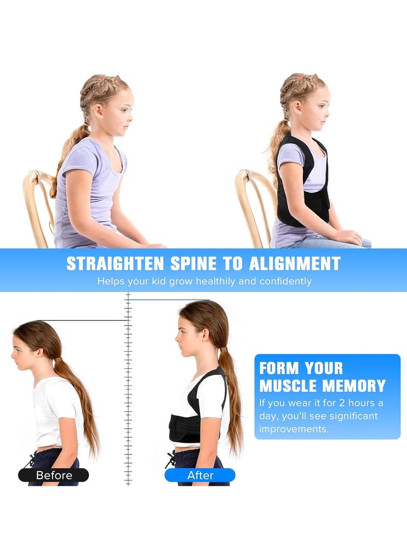 Posture Corrector for Kids Adjustable Full Back Support Effective Upper Back Posture Brace for Teenagers Boys Girls Spinal Support to Improves Slouch Prevent Humpback Spine Corrector- Size M - Image 4