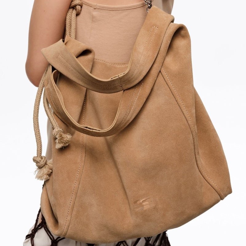 Suede Effect PU Tote Bag - Image 2