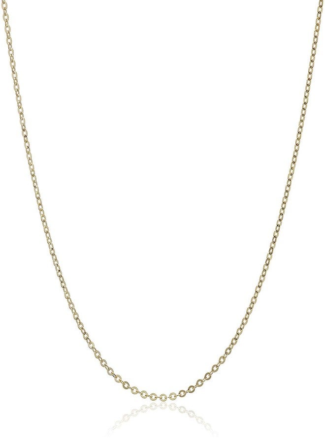 مورجان آند بايدج قلادة مورغان آند بيج من الذهب الأصفر عيار 10 قيراط بتصميم سلسلة كابل ماسية للنساء - قلادة ذهبية مضادة للحساسية للنساء، مجوهرات أنيقة ورقيقة لها، سلسلة كابل ماسية بطول 18 بوصة - Image 1