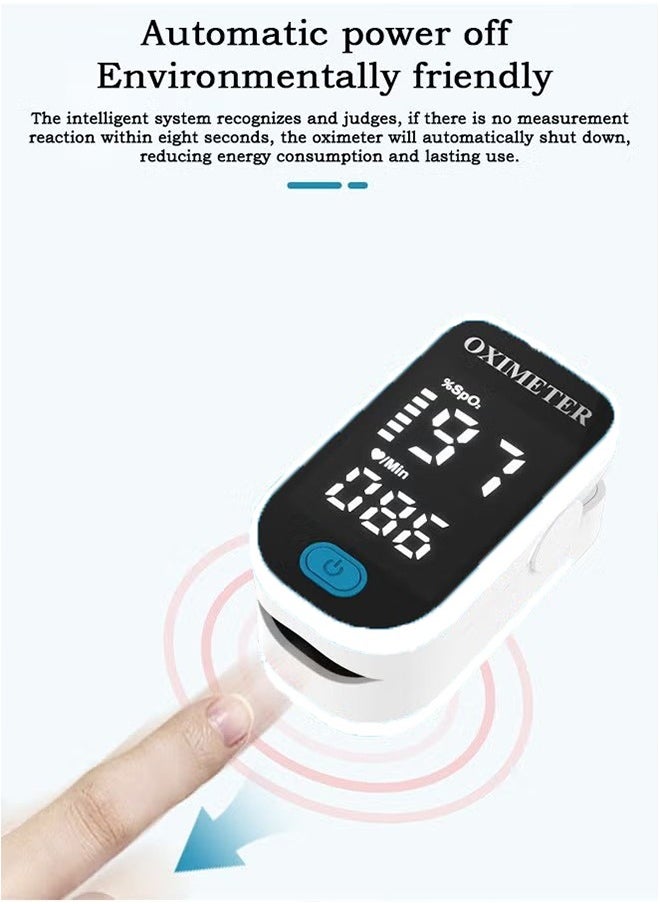 Ocean - Finger Pulse Oximeter, Medical Pulse Meter, Finger Clip Pulse Oximeter Monitor for Adults and Child, Portable Digital Reading LED Screen Heart Rate Monitor for Home, Sports and Travel Use - Image 1