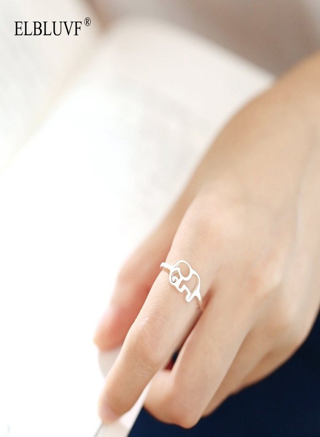 ELBLUVF 925 Sterling Silver Elephant Animal Lucky Ring Jewelry Bridesmaid Gift Favor (7) - Image 4