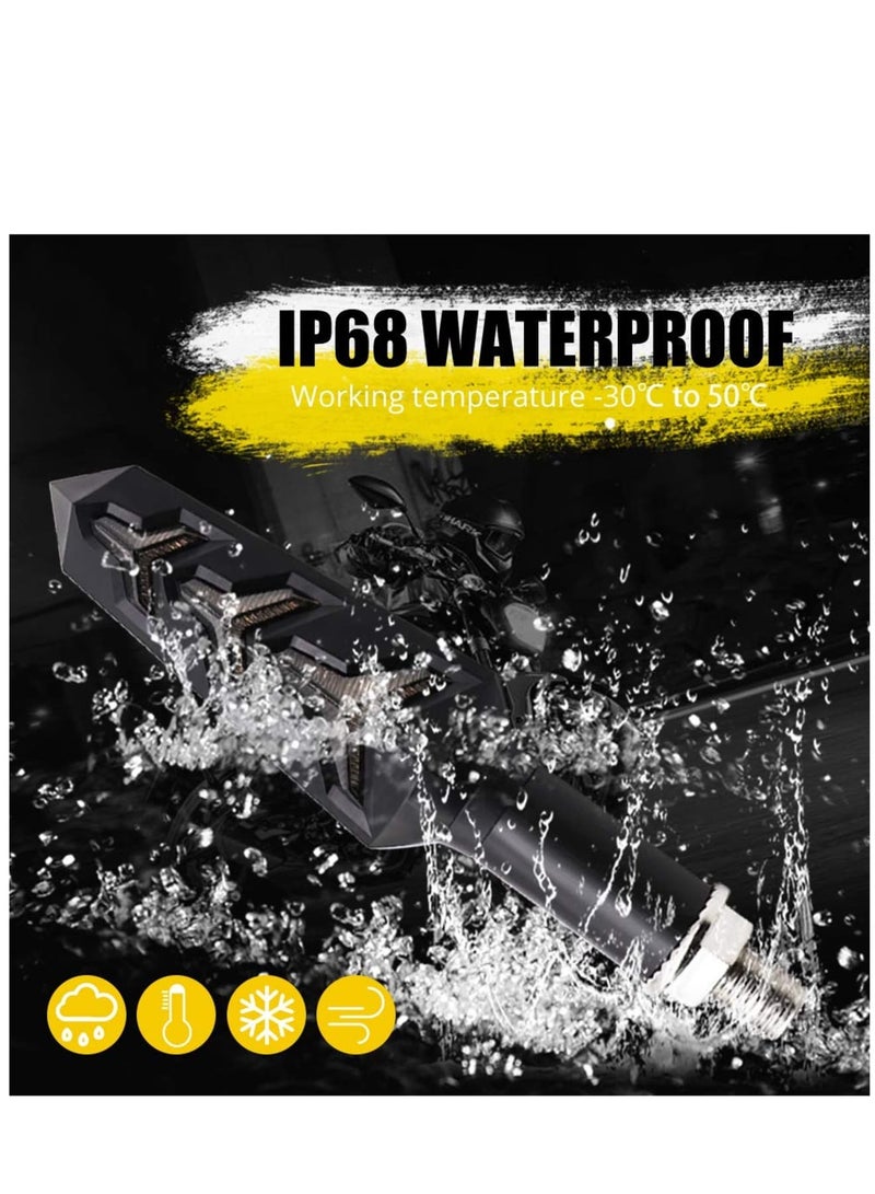 Zikra 2 pcs Motorcycle Turn Signal Lights Y-shape Indicator Rear LED Motorbike Lights Amber Flowing & White DRL Running Lights for Yamaha Suzuki Kawasaki Scooter, Waterproof 12V - Image 4