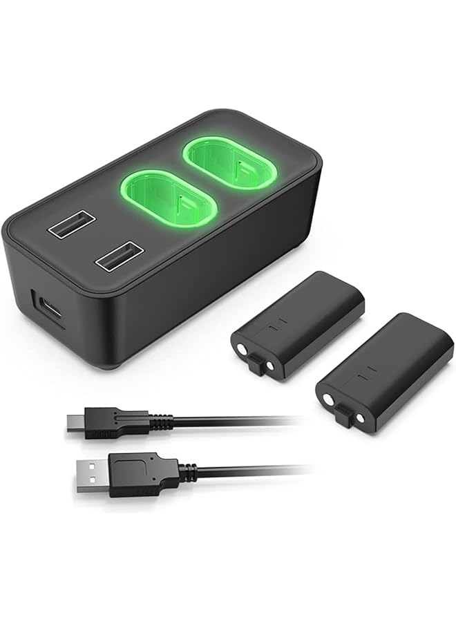 NALACAL Charger For Xbox Controller Battery Pack 2 X 800Mah Rechargeable Batteries Usb Charging Station For Xbox Series X Series S Xbox One Controllers Accessories Kit  - Image 1