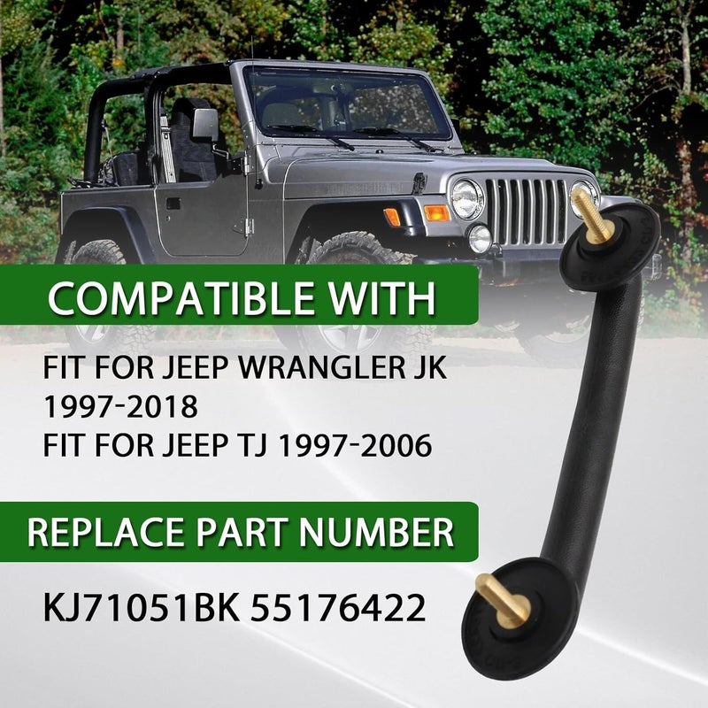 wfsulee Front Windshield Hold Down Bracket, Rubber Bumper Cushion Hood Bump Stop Compatible With Jeep Wrangler JK 1997-2018 TJ 1997-2006 Replace for KJ71051BK 55176422 Ergonomic build - Image 3