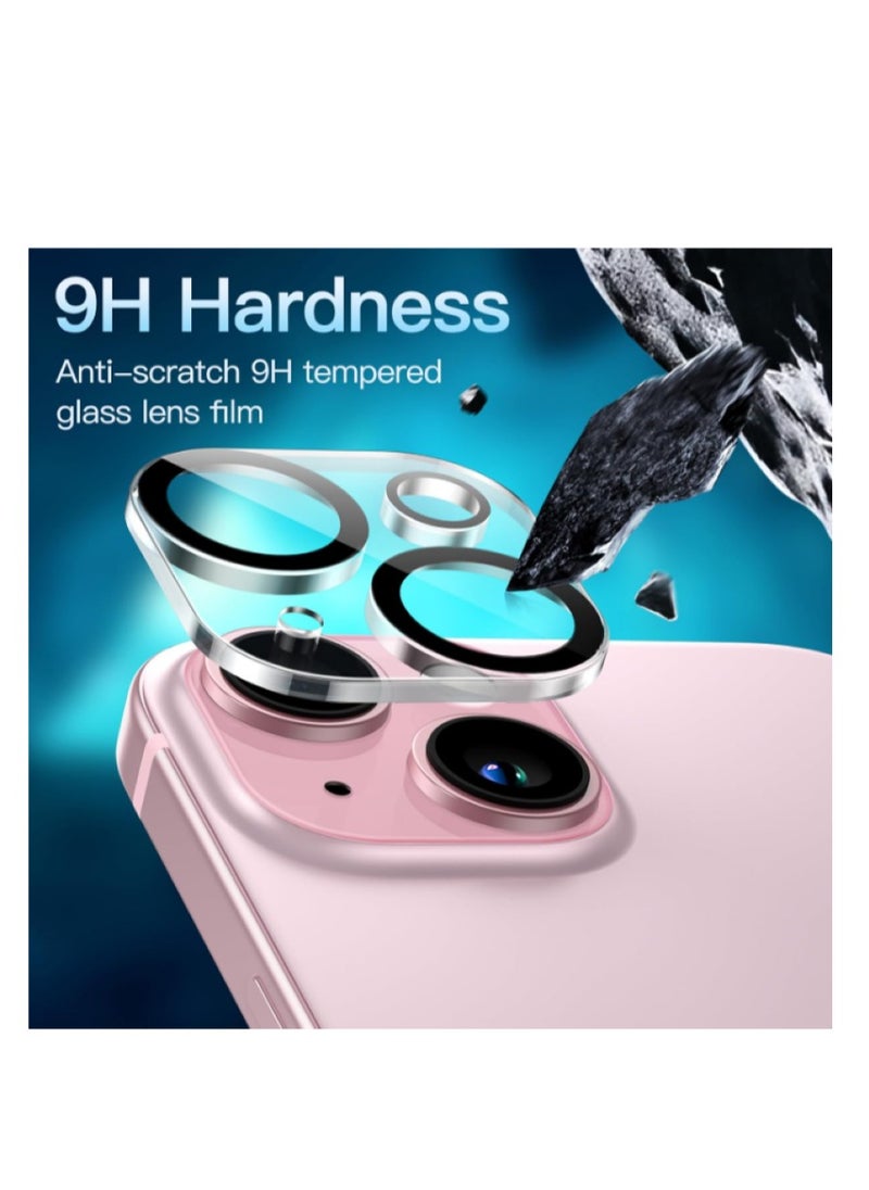 Generic - Camera lens protector for iPhone 15 6.1 inch and iPhone 15 Plus 6.7 inch, 9 hardness tempered glass, anti-scratch, suitable for case, does not affect night shots, HD transparent, 2 pieces - Image 1
