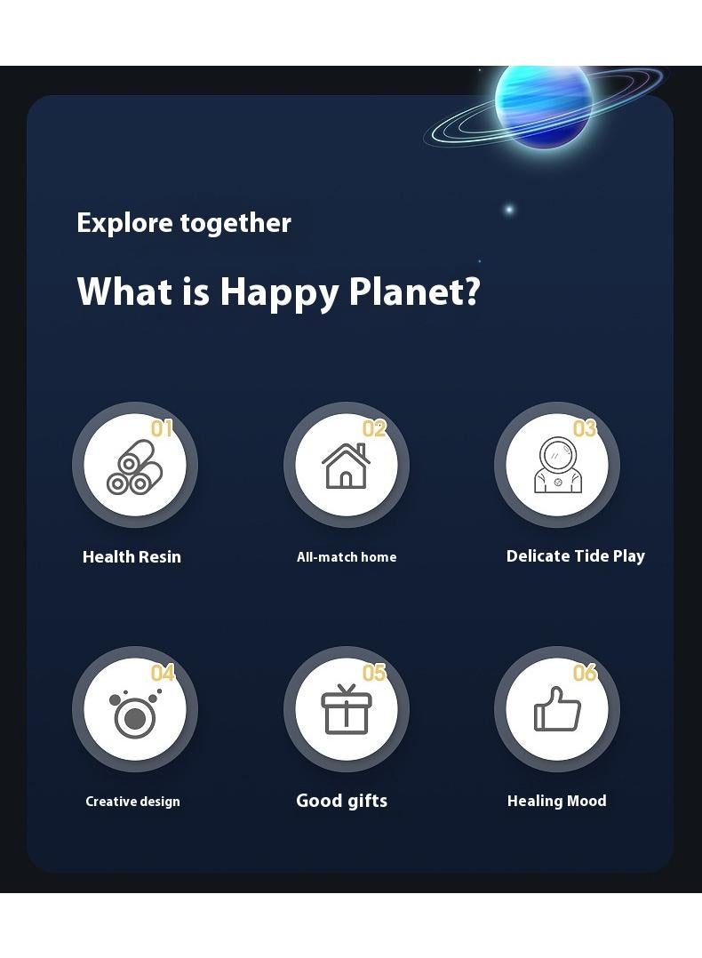 Bluejw 4-Piece Astronaut Figurine Statue Set Astronaut Figure Sculpture For Desktop And Tabletop Decor Resin Spaceman Planet Desk Ornament For Outer Space Themed Bedroom Decor Cake Toppers Decoration Model Set - Image 2