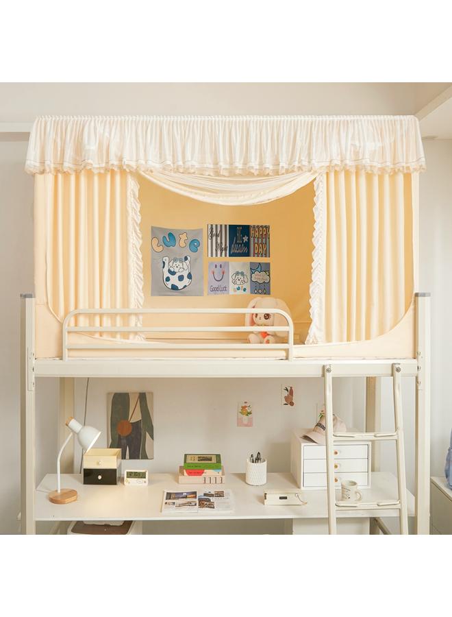 Bluejw 15N Princess Wind Bed Curtain Mosquito Net Female Student Dormitory Integrated All-inclusive Bedroom Top Bed Small Fresh Shading Bed - Image 1