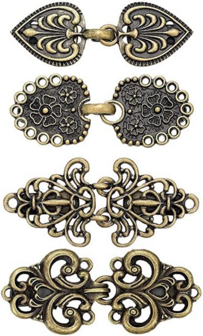 4pcs Shawl Clips Set, Vintage Cardigan Collar Clips Dress Shirt Brooch for Women Cape Cloak Cinch Closure Clip(Bronze) - Image 1