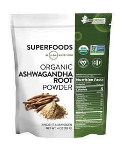 MRM Nutrition Organic Ashwagandha Root Powder | Superfoods | Ancient adaptogen | Antioxidants | Vegan + Gluten-Free | 113 Servings  - Image 1