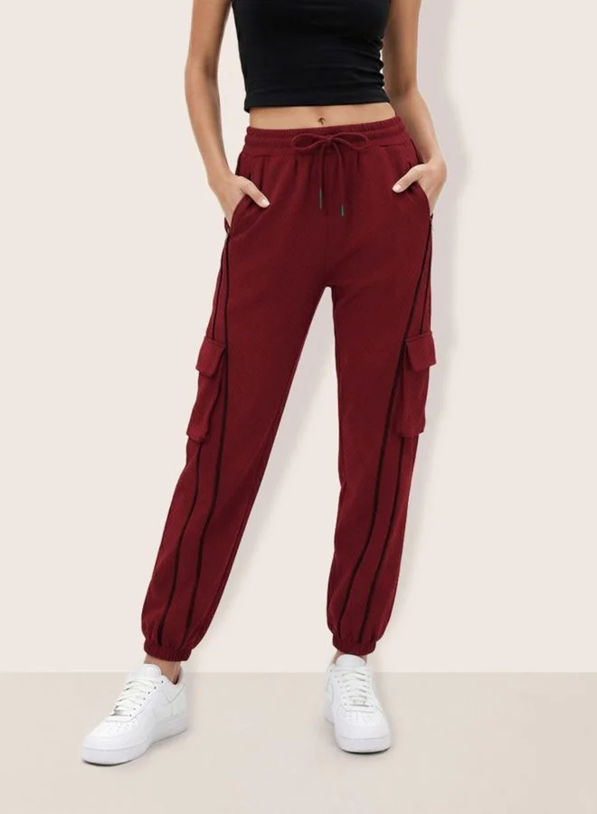 Women Relaxed Fit Solid High Rise Joggers