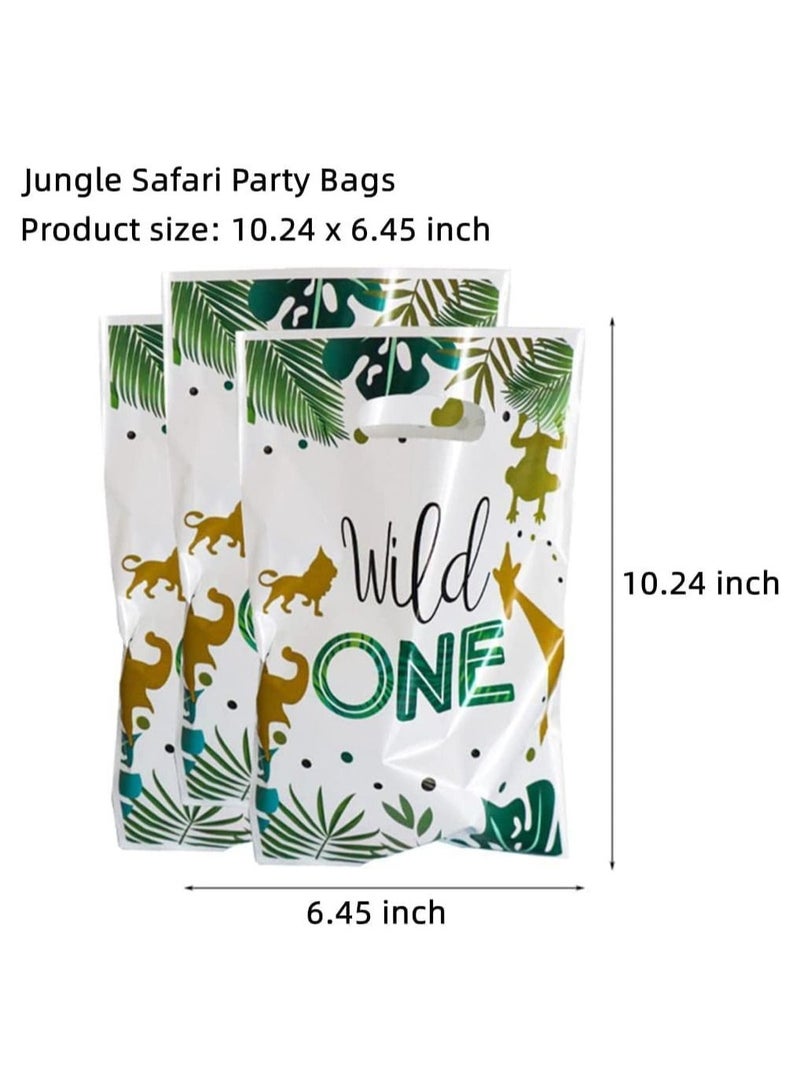 SYOSI Party Favor Bags, 50Pcs Jungle Party Bag, Gift Bag, Jungle Safari Party Favors, Plastic Goodies Candy Treat Snack Bag for Kids Jungle Safari Animal Birthday Baby Shower Holiday Party Supplies - Image 4