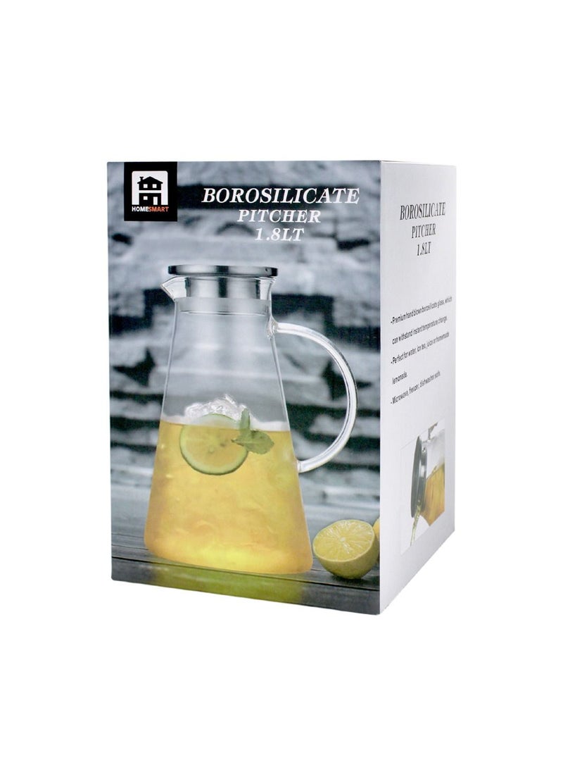 Home Smart Modern Design Borosilicate Glass Pitcher 1.6 LT with Stainless Steel Lid Water Pitcher by Home Smart  - Image 4