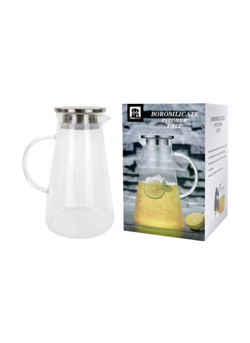 Home Smart Modern Design Borosilicate Glass Pitcher 1.6 LT with Stainless Steel Lid Water Pitcher by Home Smart  - Image 3
