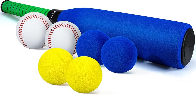 CELEMOON 22 Inch Kids Foam Soft Baseball Bat Toys with 6 Balls for Kids Toddlers Youths Outdoor Indoor Sport T Ball Game Playing, Blue - Image 1
