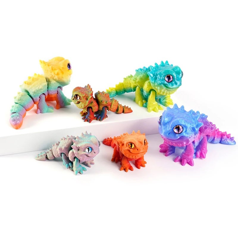 Y&D Vashine 3D Printed PLA Friendly Materials Bearded Dragon Toy Colorful Flexible Crystal Decoration Animal Figure for Kids - Image 2