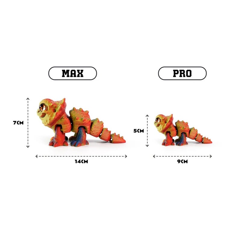 Y&D Vashine 3D Printed PLA Friendly Materials Bearded Dragon Toy Colorful Flexible Crystal Decoration Animal Figure for Kids - Image 4