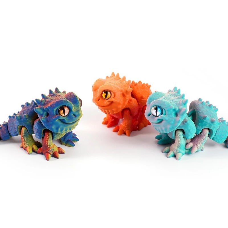 Y&D Vashine 3D Printed PLA Friendly Materials Bearded Dragon Toy Colorful Flexible Crystal Decoration Animal Figure for Kids - Image 3
