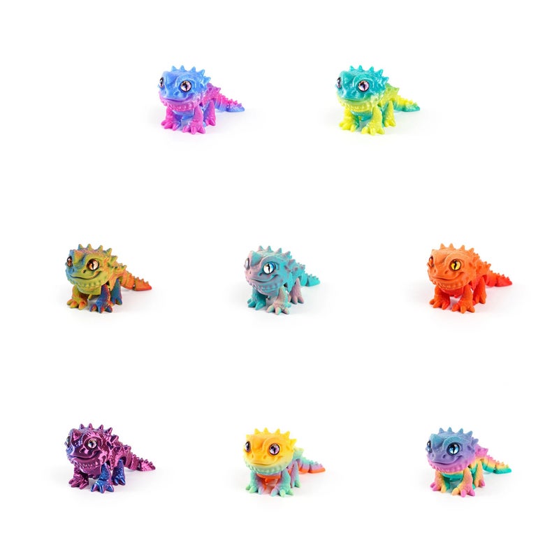 Y&D Vashine 3D Printed PLA Friendly Materials Bearded Dragon Toy Colorful Flexible Crystal Decoration Animal Figure for Kids - Image 5