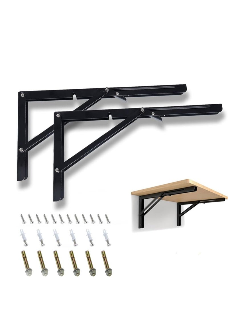 KNP KNP 4Pcs Black Triangle Shelf Brackets, Floating Shelves Brackets, 90 Degree Angle Wall Mounted Shelf Supporter Corner Bracket with Mounting Screws 11" x 16"  - Image 2