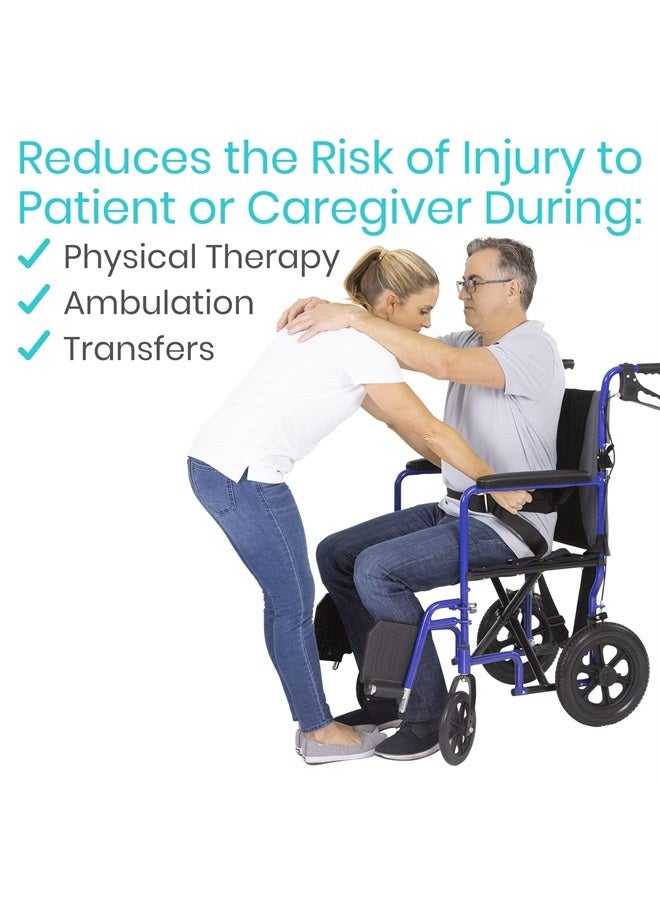 VIVE Gait Belt (300lbs) Transfer Belt with Handles - Medical Nursing Safety Patient Assist - Bariatric, Elderly, Handicap, Physical Therapy - PT Gate Strap Quick Release Metal Buckle, Grabbing Teeth - Image 5