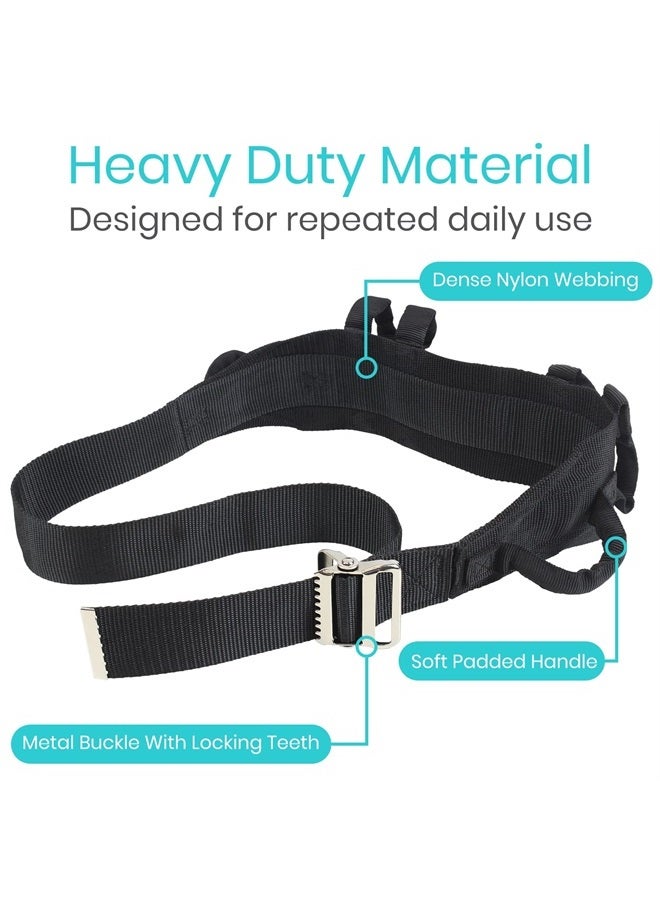 VIVE Gait Belt (300lbs) Transfer Belt with Handles - Medical Nursing Safety Patient Assist - Bariatric, Elderly, Handicap, Physical Therapy - PT Gate Strap Quick Release Metal Buckle, Grabbing Teeth - Image 4
