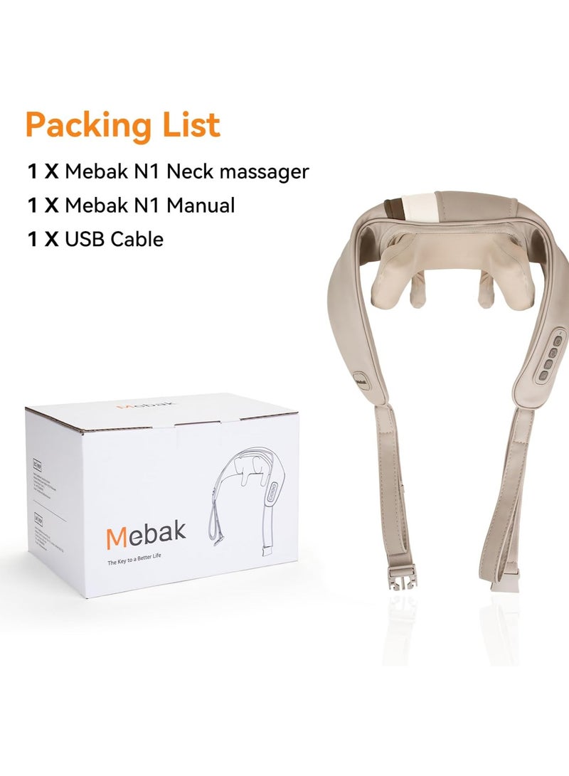 Mebak LimosRevitalizing Neck Massager with Heat - Deep Tissue Kneading Pillow for Neck, Shoulder, Back, Legs & Waist Pain Relief - Perfect for Home, Office & Car - Image 1