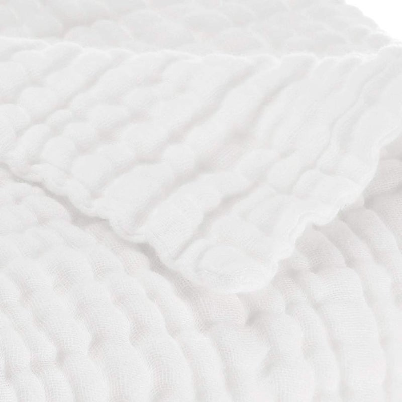 Aablexema Baby Muslin Bath Towels - Set of 2 Large Size 43X43 Inches Swaddle Blanket for Newborn Toddlers Boys Girls (White) - Image 5