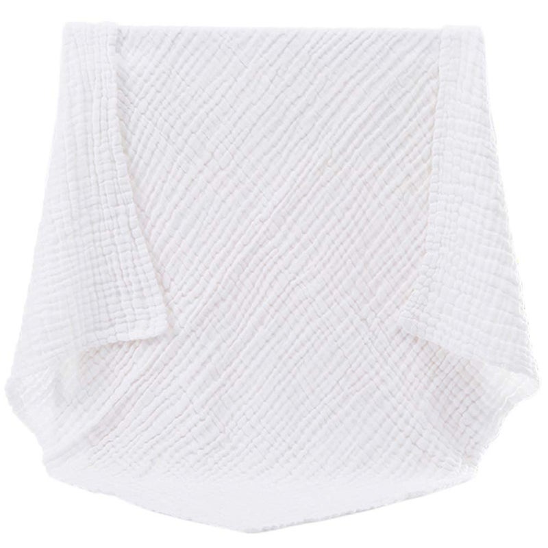 Aablexema Baby Muslin Bath Towels - Set of 2 Large Size 43X43 Inches Swaddle Blanket for Newborn Toddlers Boys Girls (White) - Image 2