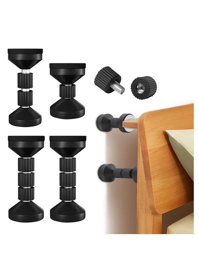 YelaJoy Adjustable Headboard Stoppers, Threaded Bed Frame Anti-Shake Tool, Bedside Stopper Prevent Loosening Anti-Shake Fixer, Telescopic Stabilizer, Protect Wall, for Beds, Cabinets, Sofas (4 PCS) - Image 1