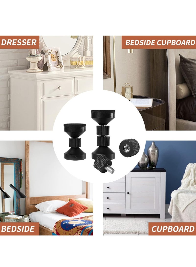 YelaJoy Adjustable Headboard Stoppers, Threaded Bed Frame Anti-Shake Tool, Bedside Stopper Prevent Loosening Anti-Shake Fixer, Telescopic Stabilizer, Protect Wall, for Beds, Cabinets, Sofas (4 PCS) - Image 2