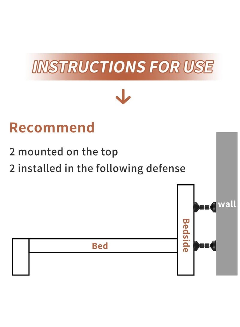 YelaJoy Adjustable Headboard Stoppers, Threaded Bed Frame Anti-Shake Tool, Bedside Stopper Prevent Loosening Anti-Shake Fixer, Telescopic Stabilizer, Protect Wall, for Beds, Cabinets, Sofas (4 PCS) - Image 5