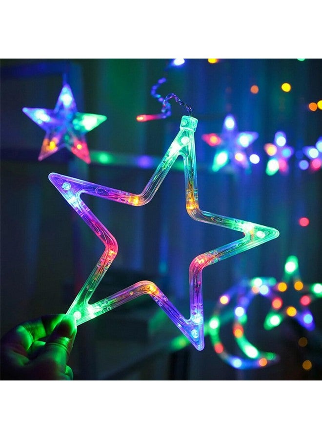 Lexton 12 Stars 138 Led Curtain String Lights Window Curtain Lights with 8 Flashing Modes Decoration for Christmas, Wedding, Party, Home, Patio Lawn Multicolor (138 Led-Star, Pack of 1) - Image 3